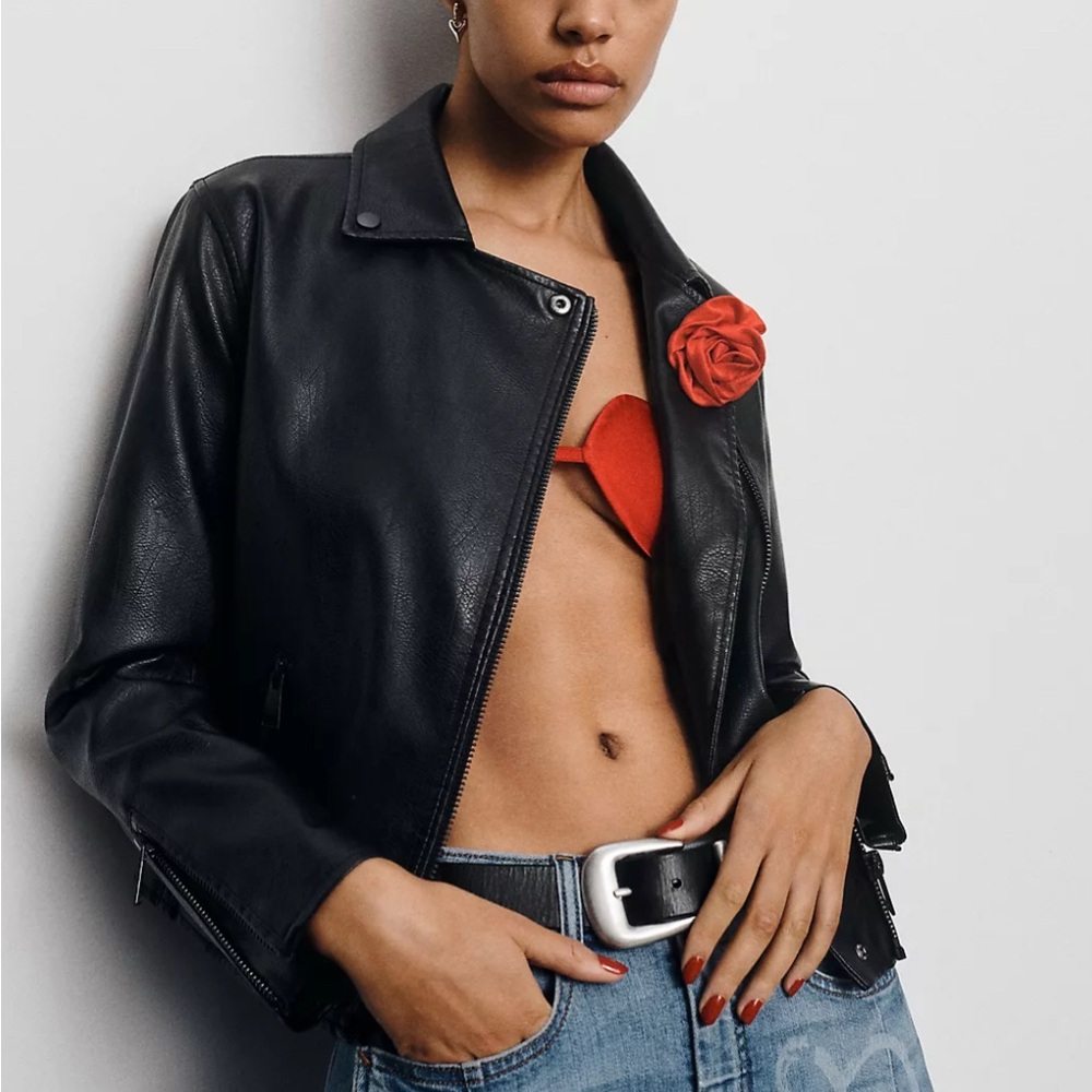 Anthropologie Faux Leather Moto Jacket